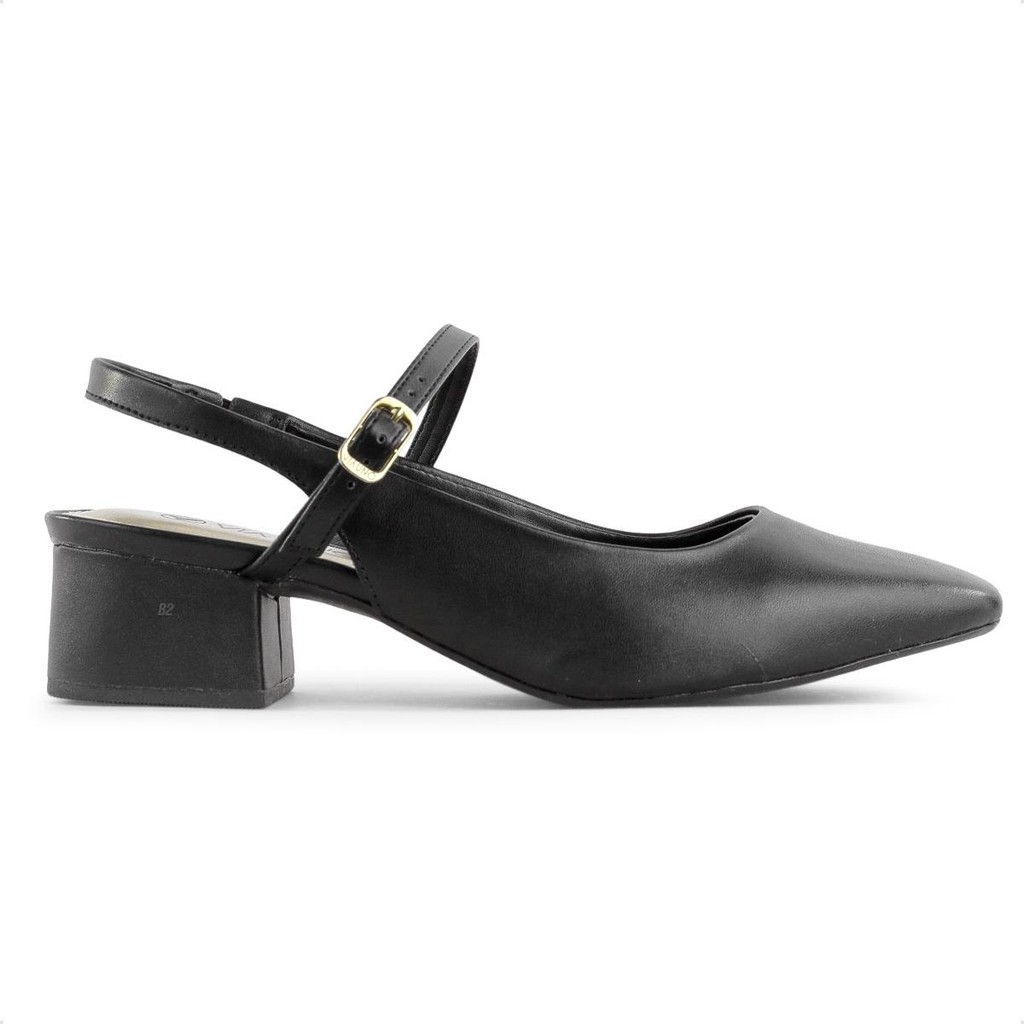 Sapato Via Uno Slingback Salto Bloco Feminino 100% Original Com Nota Fiscal e Garantia - Women Shoes