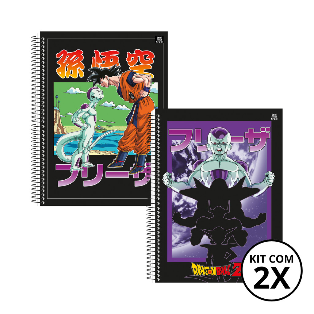Kit Com 02 Caderno 10 Matérias Universitário Dragon Ball 160 Folhas Rivais e Freeze - Animativa em Oferta na Shopee