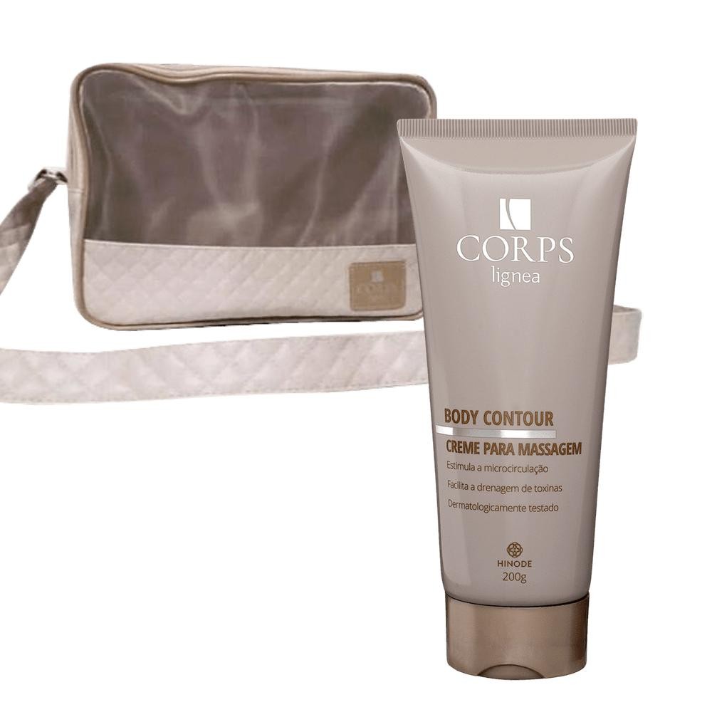 Kit Bolsa + Creme Para Massagem Body Contour Corps Lígnea 200g - Beauty