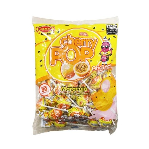 Pirulito Chicle Cherry Pop 50un Maracujá - Food & Beverages