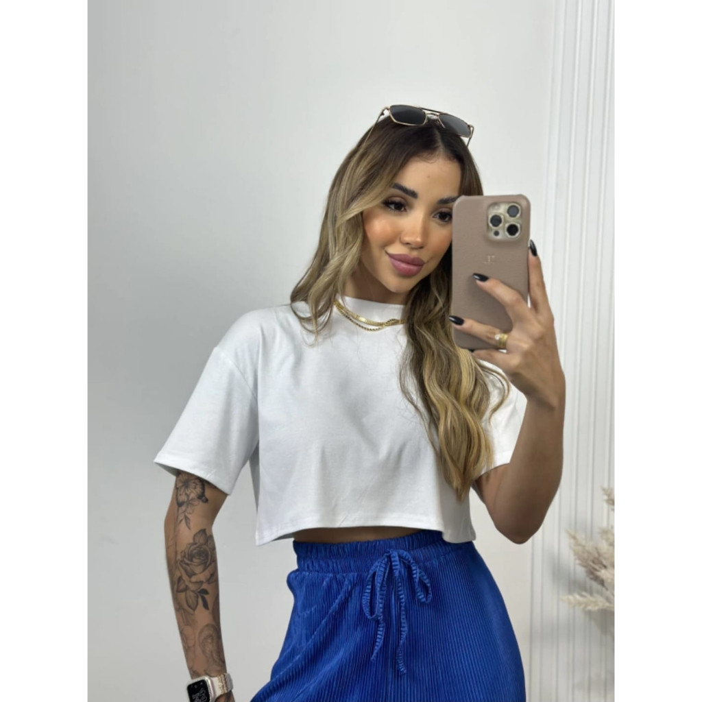 Blusa Cropped Feminina Curta tendecia moda estilosa tendencia fashion.