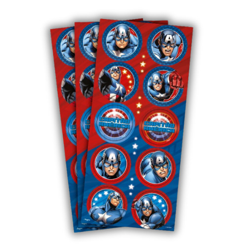 30 ~150 ADESIVO CAPITAO AMERICA REDONDO  Regina - Stationery