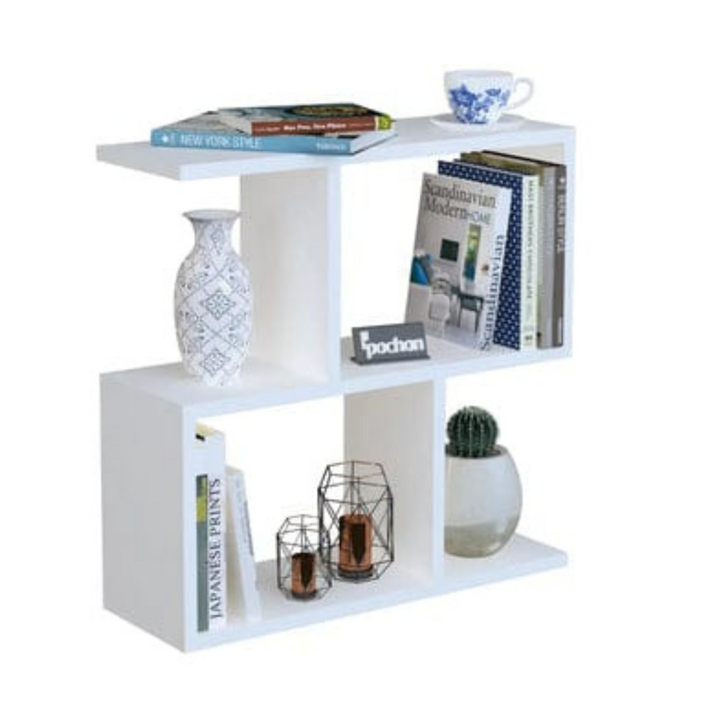 MESA DE CANTO DE SALA PAREDE PRATILEIRA MDF 65CM BRANCO