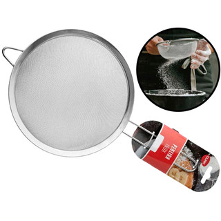 Peneira Coador Grande Malha Fina Aço Inox Para Cozinha Fritura Legumes 40cm em Oferta na Shopee
