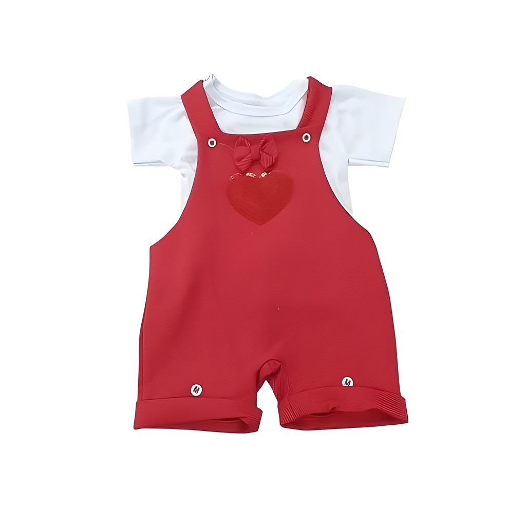 Jardineira Macacão Menina com Camiseta