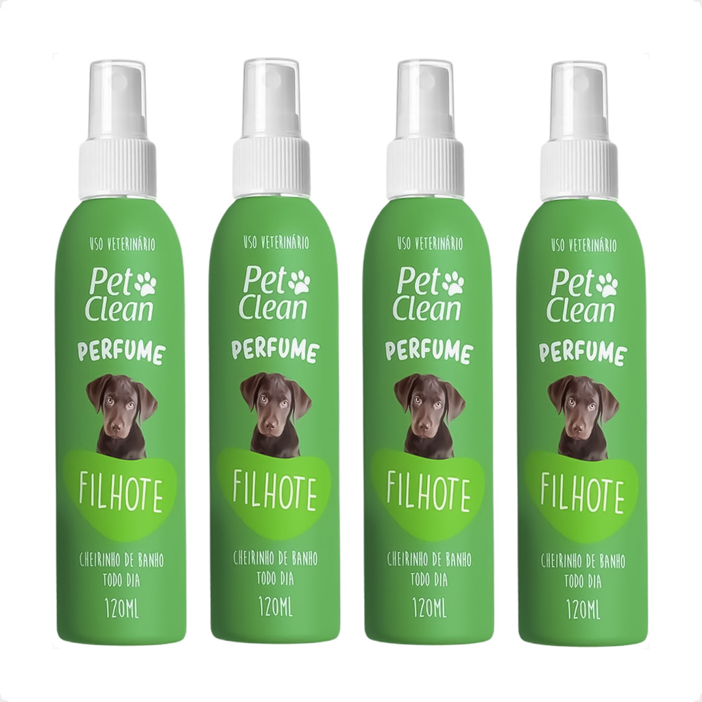 Kit 4 Perfume Pet Clean Filhotes - 120ml em Oferta na Shopee