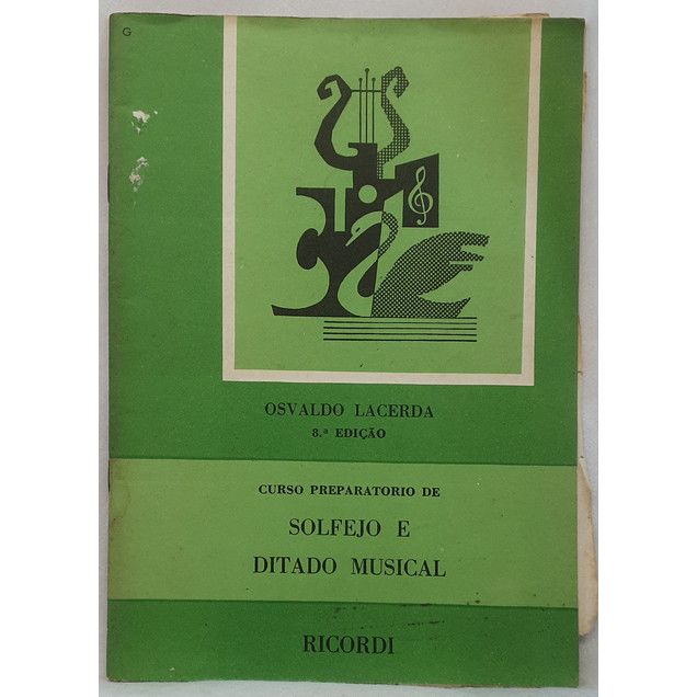 Livro Curso Preparatório de Solfejo e Ditado Musical - Osvaldo Lacerda - Editora Ricordi