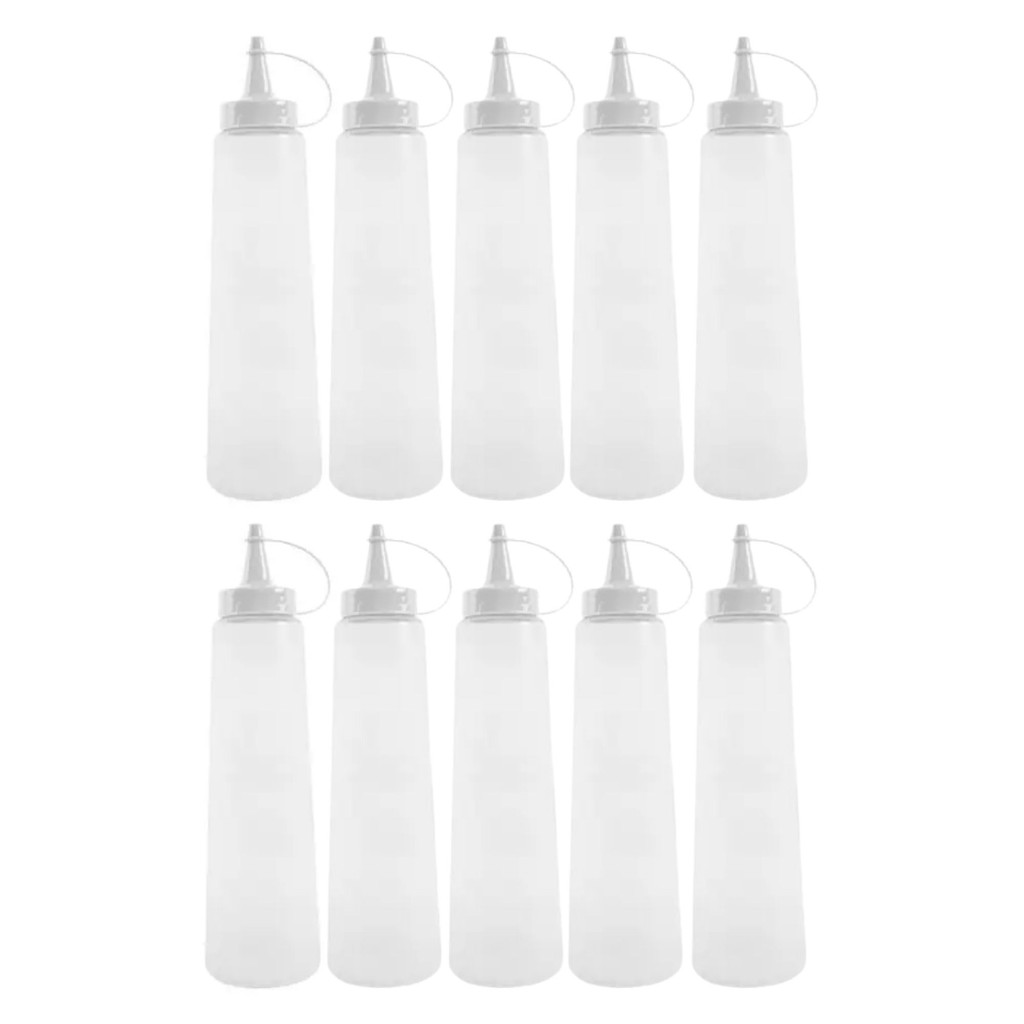 Kit 10 Bisnaga Para Molho 400ml Flexível Prática Lanchonete Bar Restaurante Reutilizável em Oferta na Shopee