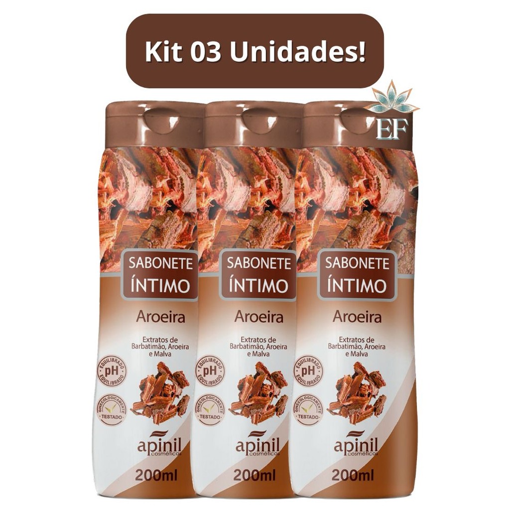 Kit 03 Sabonete Feminimo Íntimo AROEIRA Apinil Cosméticos