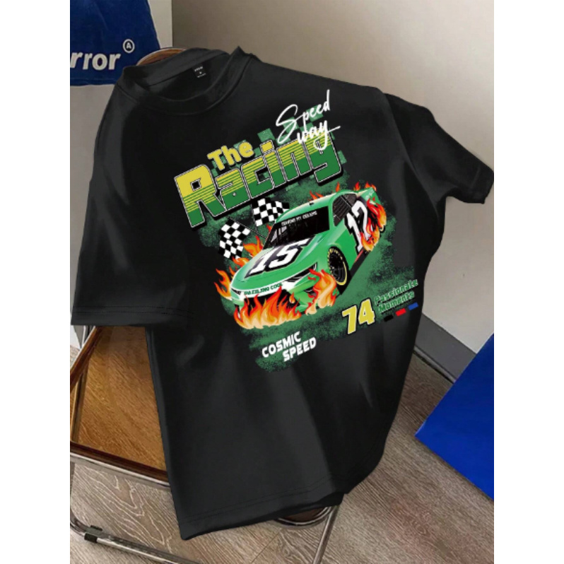 Camiseta Unissex Algodão Premium Streetwear Estampa Racing Desenho Estampas Lançamentos
