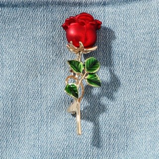 Moda Elegante Rosa Broche Vermelho High-end Roupas Colar Pino Gota De Óleo Unisex Corsage