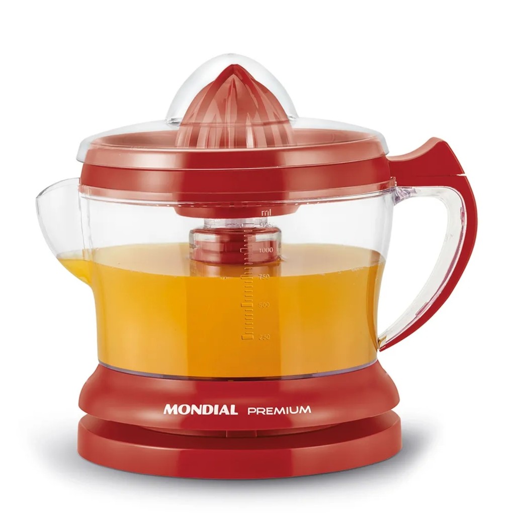 Espremedor Mondial E-23 Premium 1,25L 30W com Dupla Rotação 2 Cones e Tampa 127V