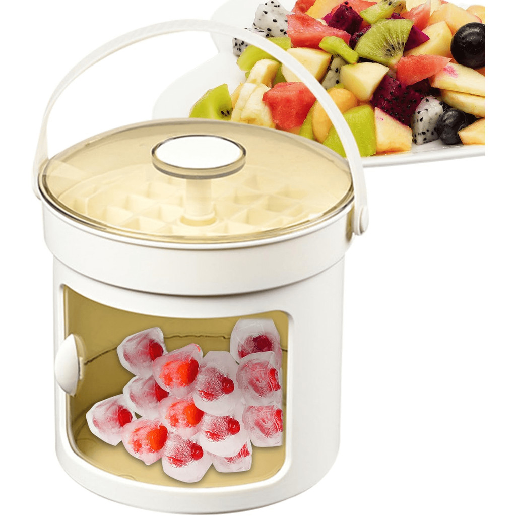 Forma de Gelo Caixa de Gelo Dispenser De Gelo 36 Cubos Com Gaveta