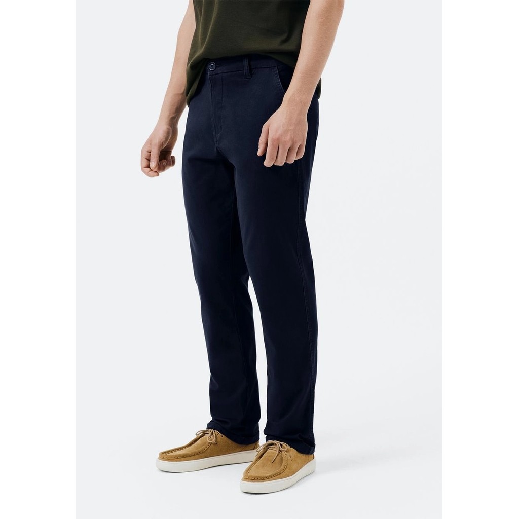 Calça Básica Hering Masculina Chino em Sarja Azul