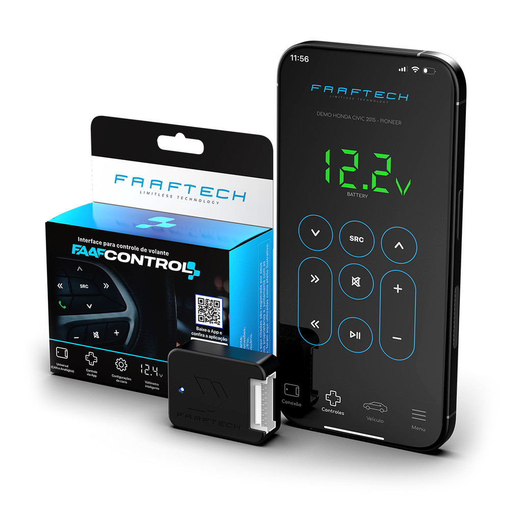 Interface de Volante Universal para Som Automotivo com Retenção de Comandos - Faaftech