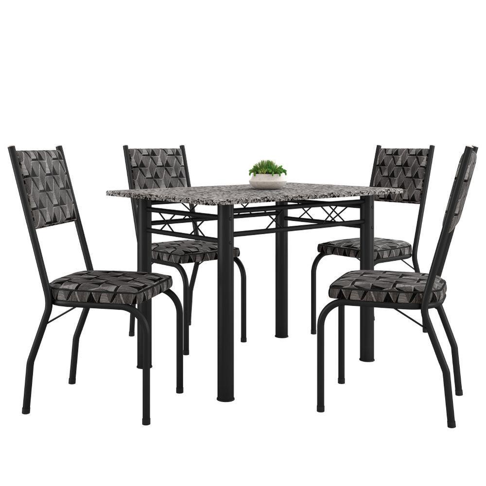 Conjunto Sala de Jantar Mesa Tampo Granito 1,20m 4 Cadeiras em Oferta na Shopee