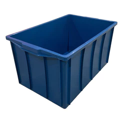 Caixa Plástica Fechada Container Reforçado S/ Tampa 61 Litros Grande Fundo Versatil Multiuso