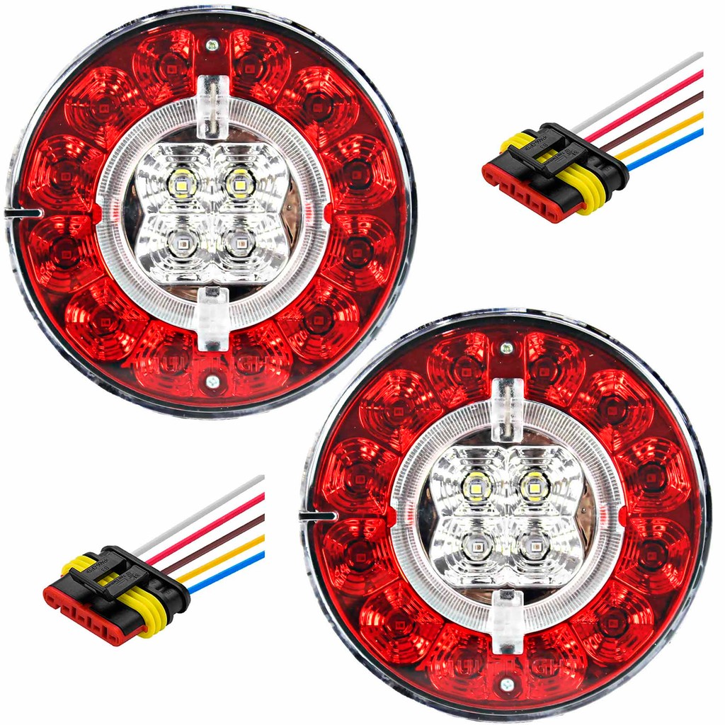 2 Lanterna LED Multifunção Caminhão Carreta Trator Buggy 12V + Conector