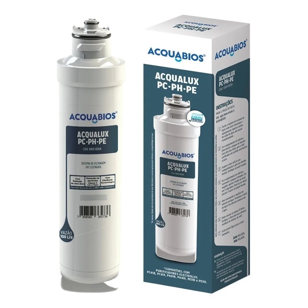 Refil Filtro para Purificador Compatível com Electrolux PC-PH-PE Acquabios Aqualux 1005-0054