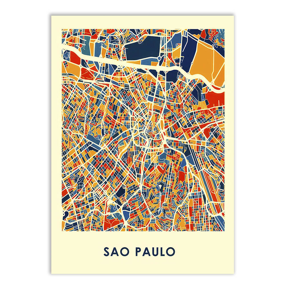 Placa Decorativa São Paulo Brasil Mapa Viagem América Do Sul Decoração Poster Quarto Sala