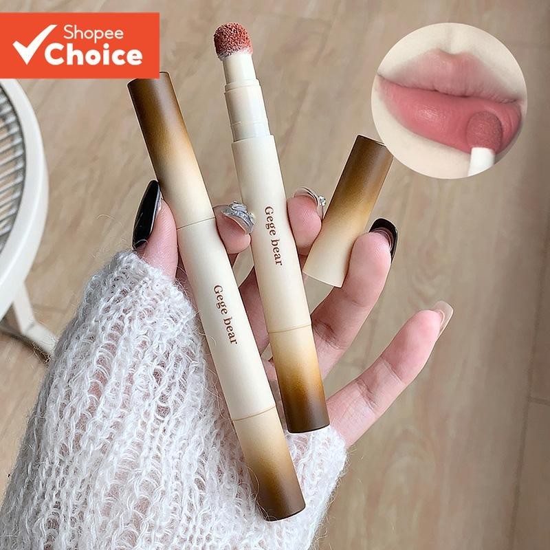 Gege Bear Velvet Mist Lip Powder Creme Veludo Fosco Pseudo-Branco Matte Face Batom