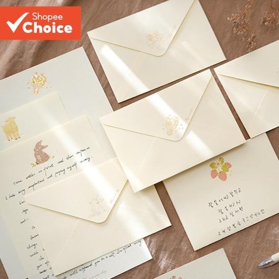 Conjunto De Papelaria (4 Papéis Estilo Vintage + 2 Envelopes) Papel Para Escrever Cartas Convites Festas De Amor