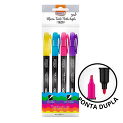 Kit De Marca Textos Ponta Dupla NEON Linha Soul - BRW