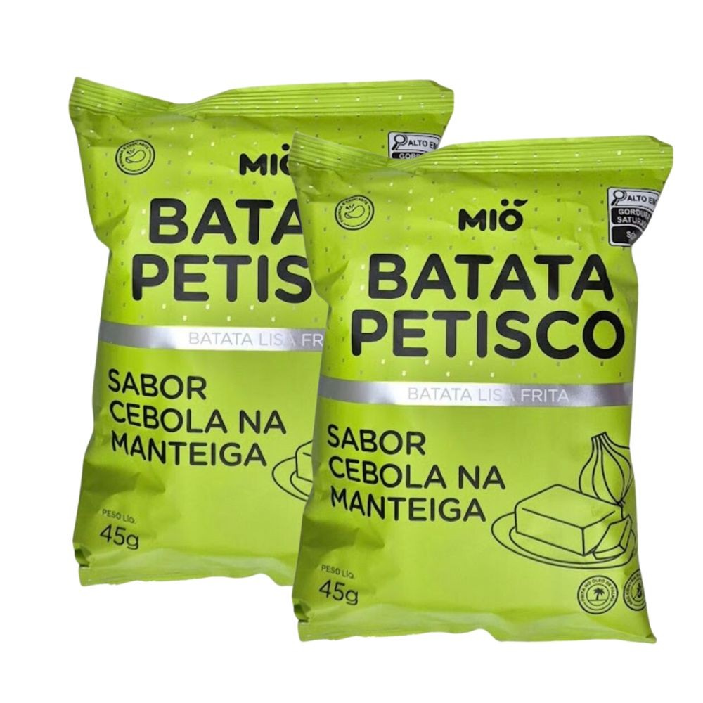 Kit 2 Batata Petisco Mió Cebola na Manteiga 45g - Food & Beverages