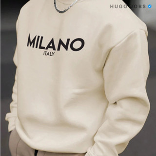 Moletom Blusa de Frio Milano Estampado Gola Redonda em Oferta na Shopee