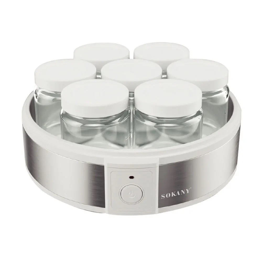 Máquina de Iogurte Grego, Elétrica 220V com 7 potes. - SOKANY