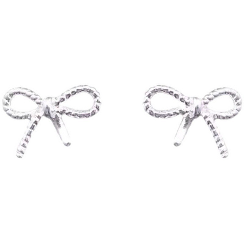 Brinco Laço Feminino Prata 925 Zircônia Delicado Pequeno Romântico Minimalista Joia Presente Moda Luxo — imagem 2 de 2