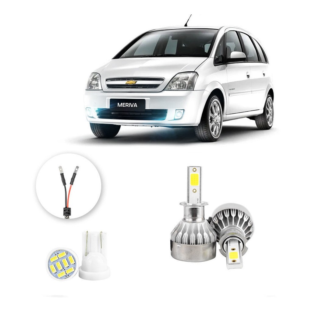 Farol de Neblina Milha Led Chevrolet Meriva 2003 A 2012 20000lm
