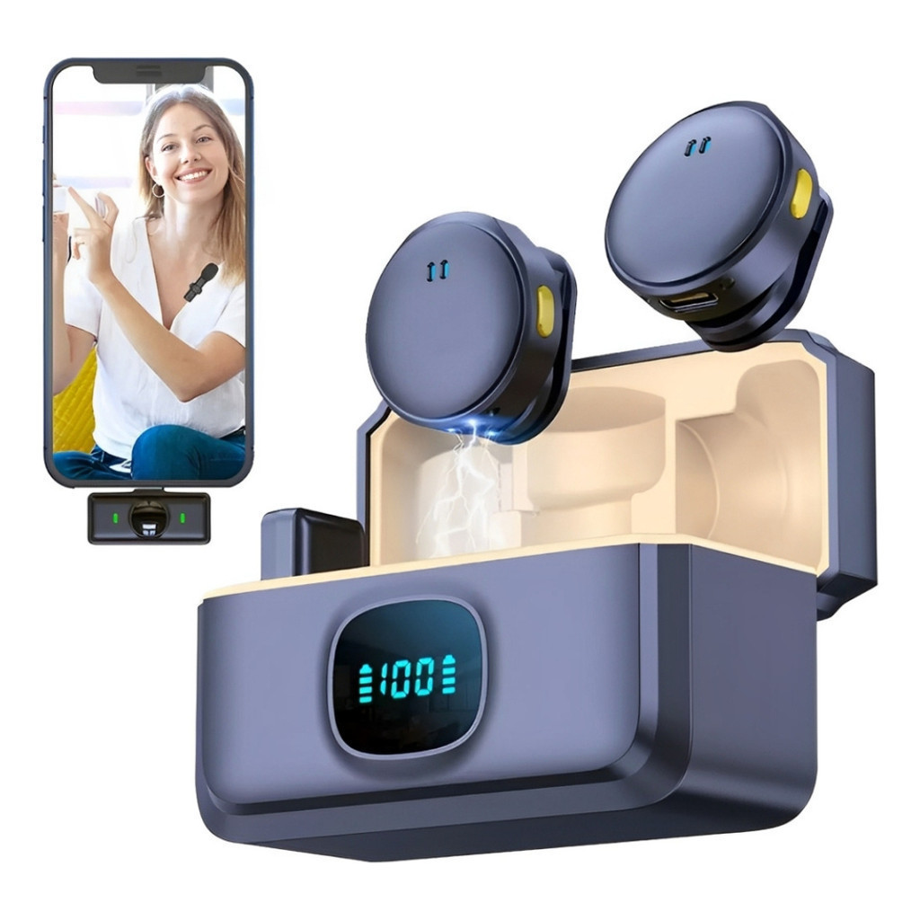 Microfone De Lapela Wireless Para Iphone E Android Sem Fio Anti Ruído em Oferta na Shopee