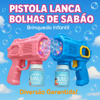 Lança Bolhas de Sabão com Luz Brinquedo Infantil Arminha de Bolha Diversão Crianças em Oferta na Shopee