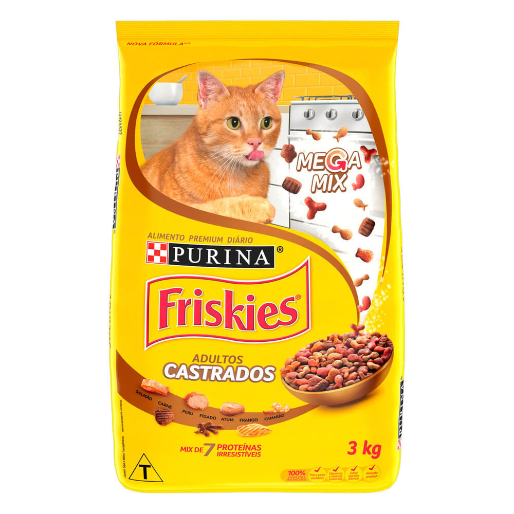 Ração para Gatos Friskies Megamix Adultos e Castrados 3Kg - Pets