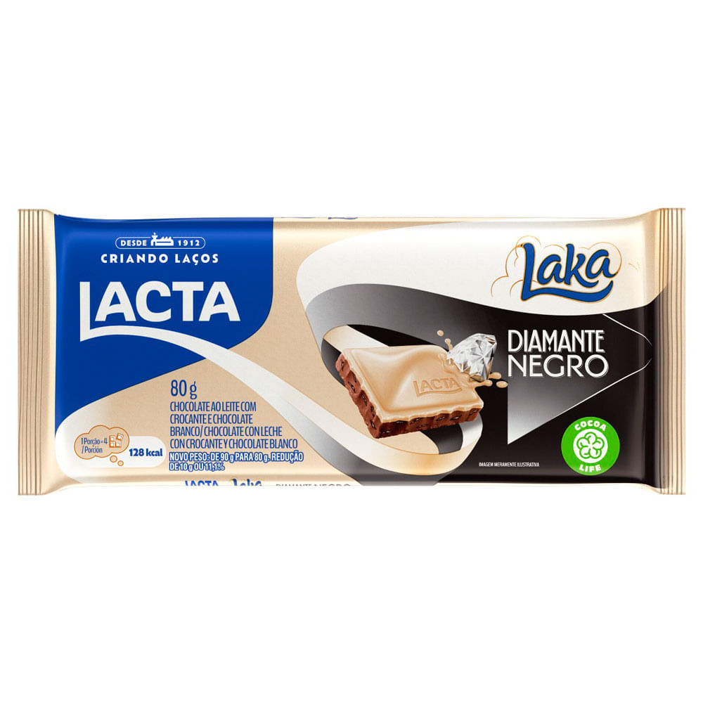 Chocolate Lacta Diamante Negro Laka 80g - Food & Beverages