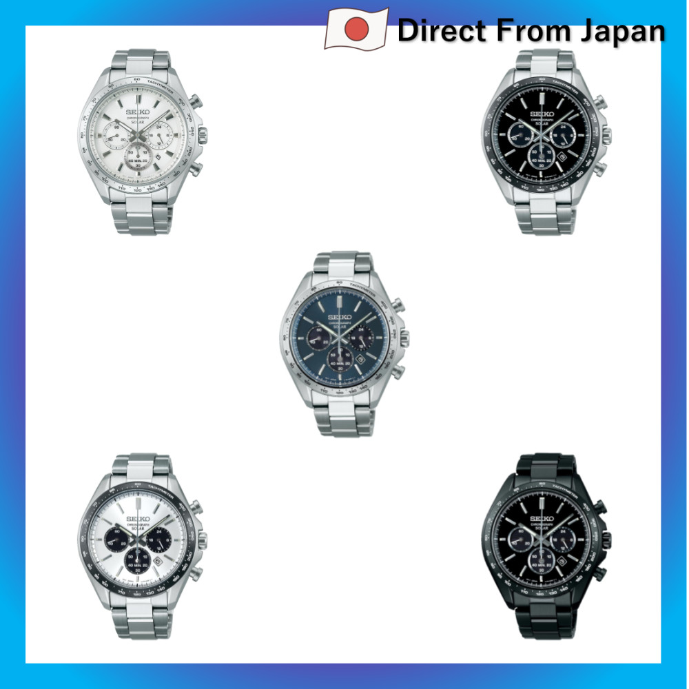 Relógio masculino preto Seiko Selection Solar Chronograph The Standard SBPY169 Edição Especial Raise the Future 2025,Pra