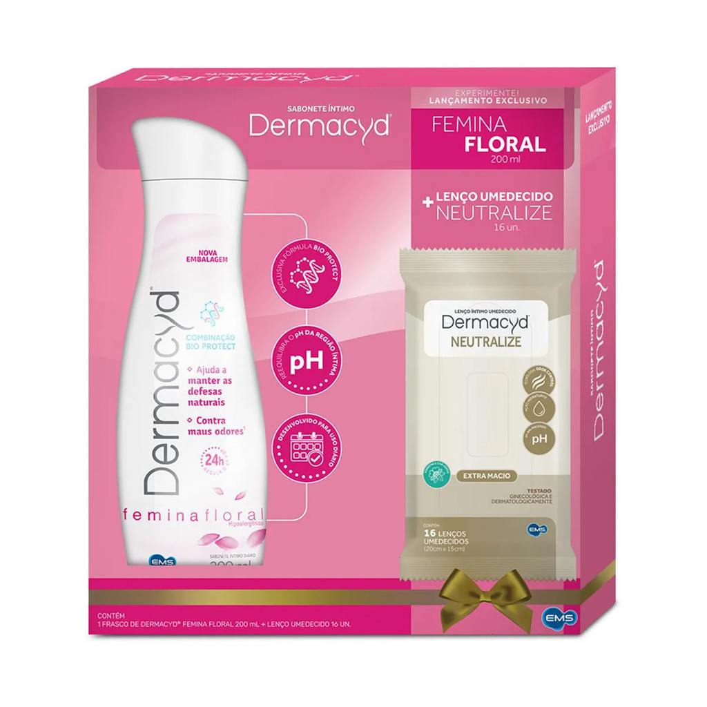 KIT DERMACYD SABONETE LÍQUIDO ÍNTIMO 200ML + LENÇO NEUTRALIZE em Oferta na Shopee
