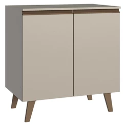 Balcão de Cozinha 80 cm 2 Portas Com Pés Crema Nice Madesa