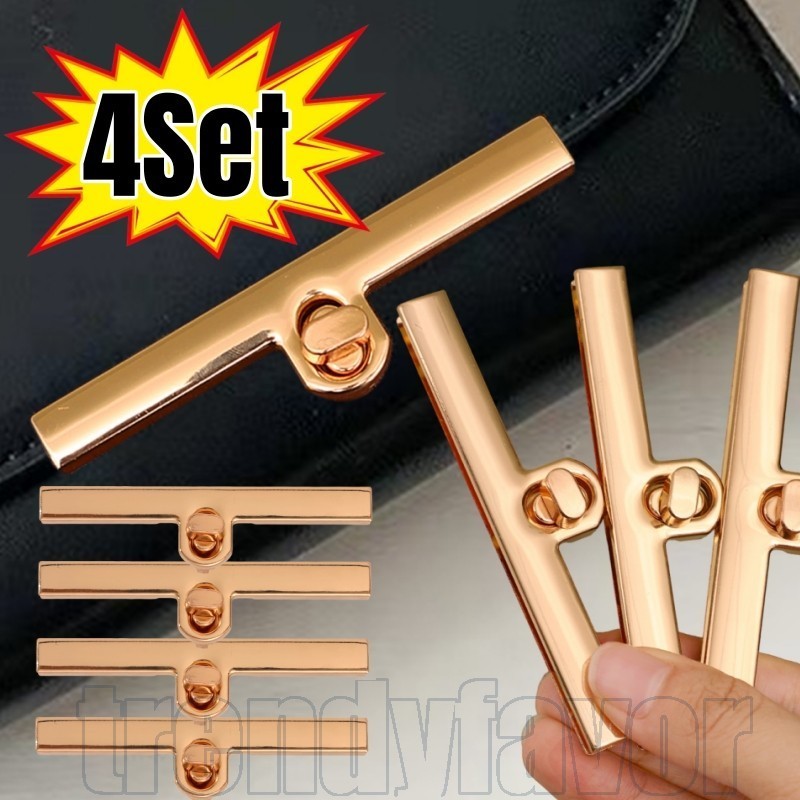 4-1 Conjunto De Fechaduras Giratórias Com Fecho De Metal Para Bolsa-Prendedores De Fivelas Helicoidais Vintage DIY-Acess em Oferta na Shopee