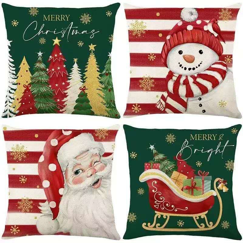 Kit 4 Capas Para Almofada Estampa Natal Decorativo Natal Peludo