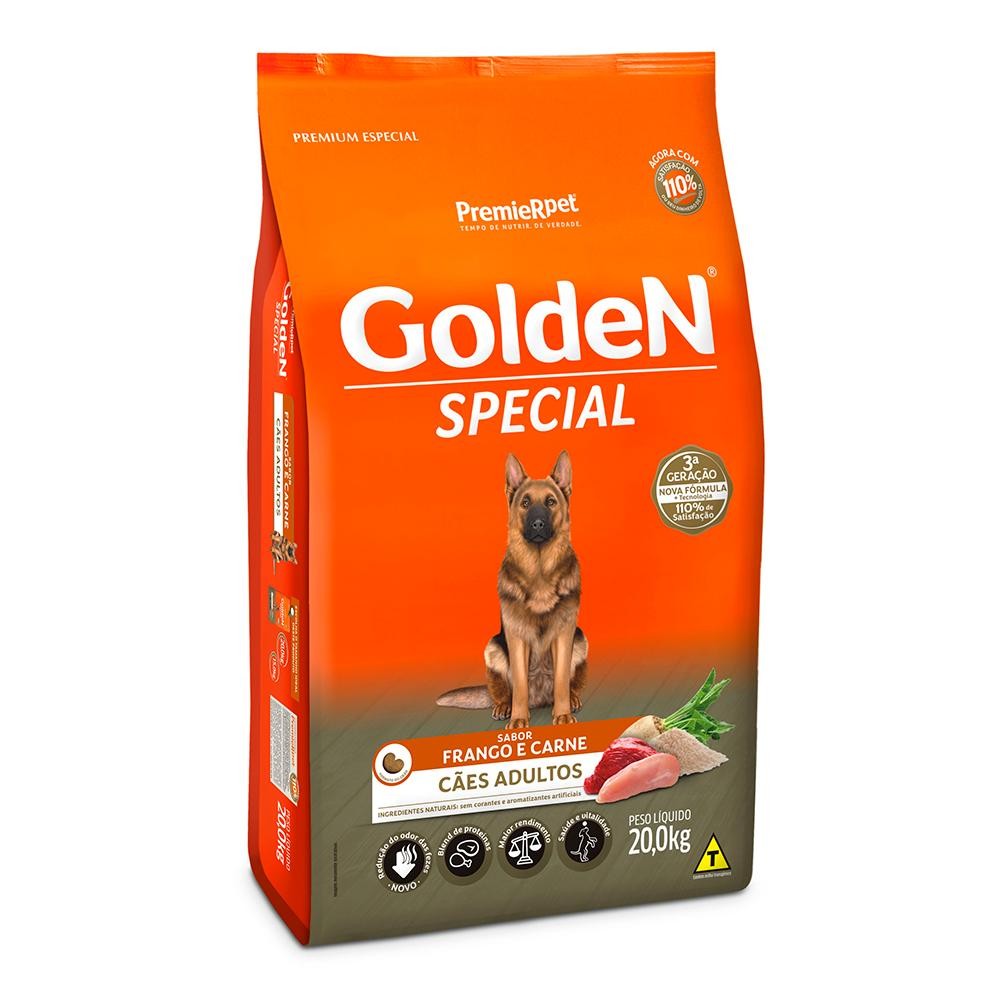 Ração PremierPet Golden Special Cães Adultos Frango Carne 20Kg