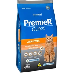 Ração Premier Gatos Adultos Ambientes Internos Frango 7,5Kg