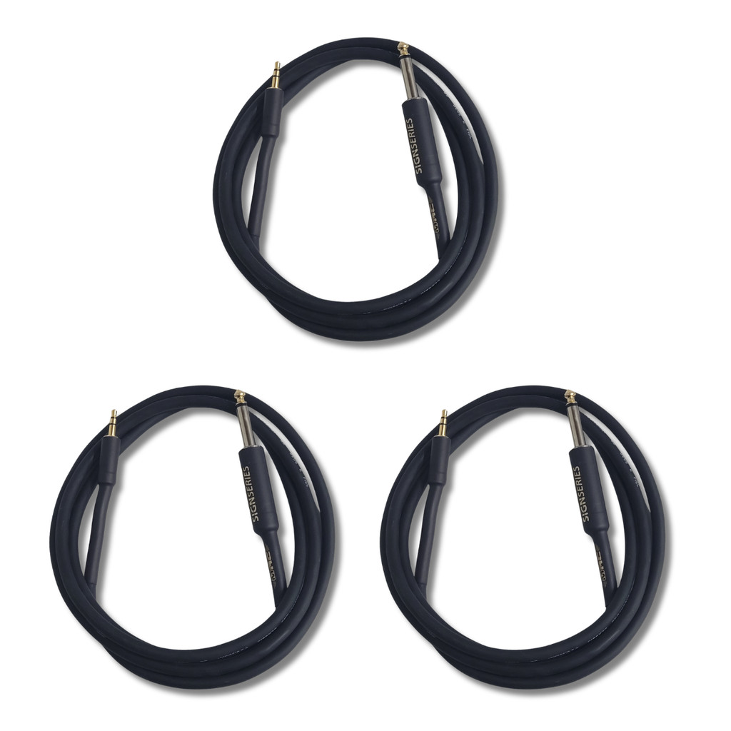 Kit 3 Cabo P2 Estereo + P10 Macho Mono 1.52m 0.30mm Dj Series Mac Cabos