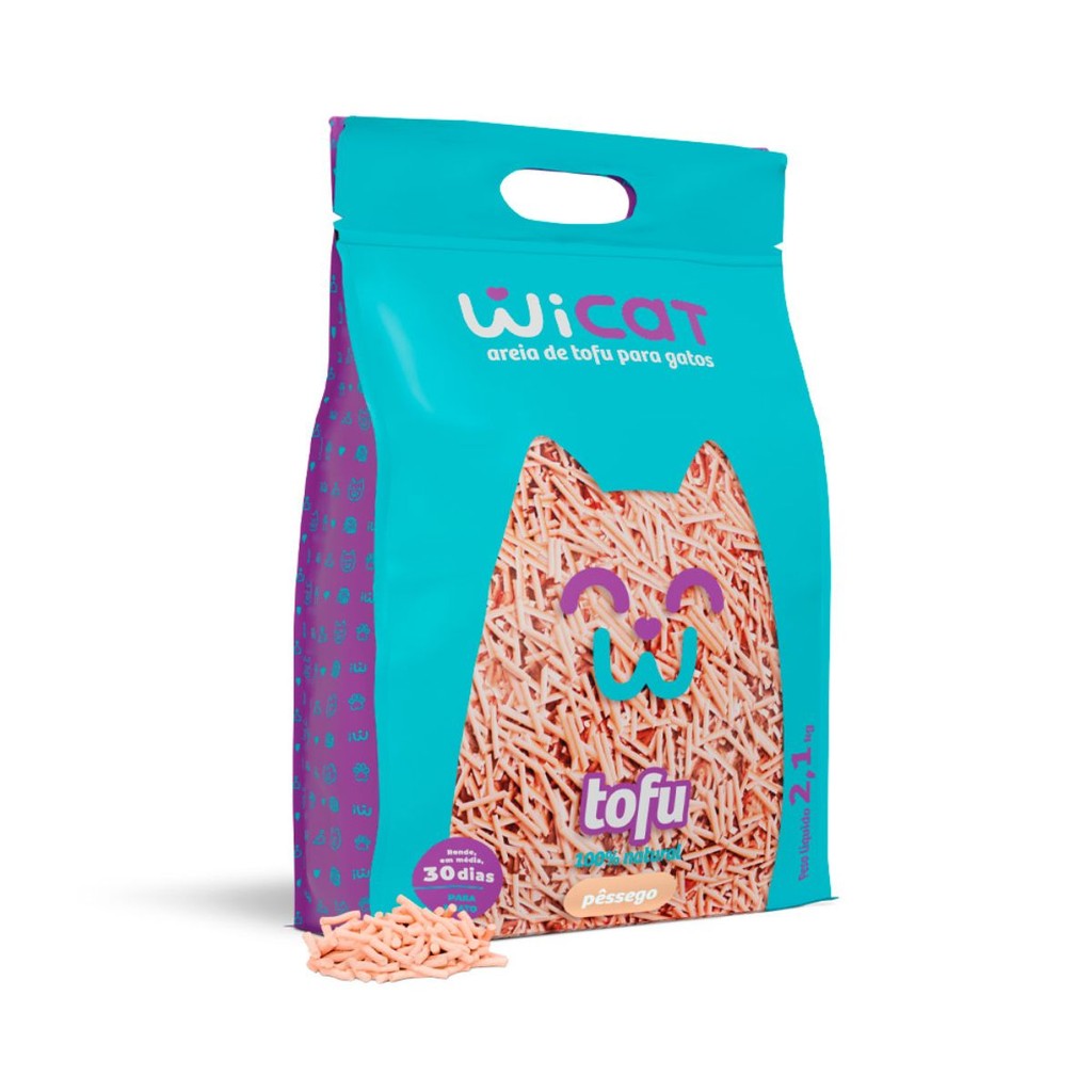 Areia Higienica Tofu Biodegradavel Wicat De Pessego 2,1kg em Oferta na Shopee