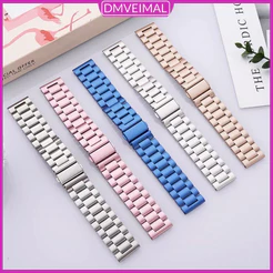 Pulseira de Metal Aço 18mm 20mm 22mm Para Relógio Smartwatch Samsung Galaxy Watch/Amazfit/Redmi Watch 5 Active/Garmin