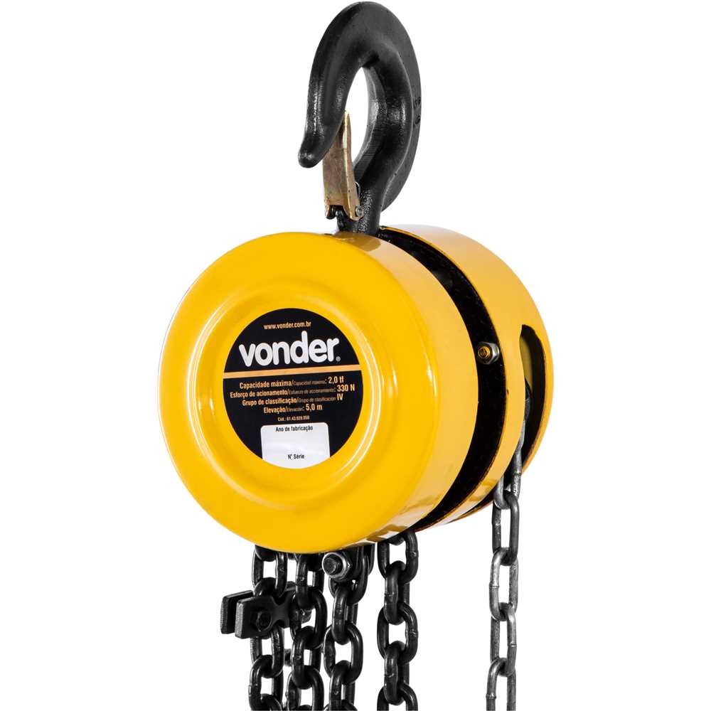 Talha Manual 2 Toneladas (2,0 tf) Elevação 5,0 m Vonder em Oferta na Shopee