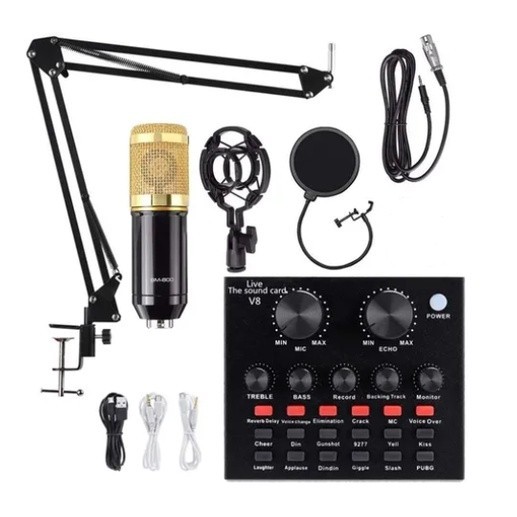 Kit Microfone Condensador Para Estúdio Lotus  + Placa De Som Interface em Oferta na Shopee