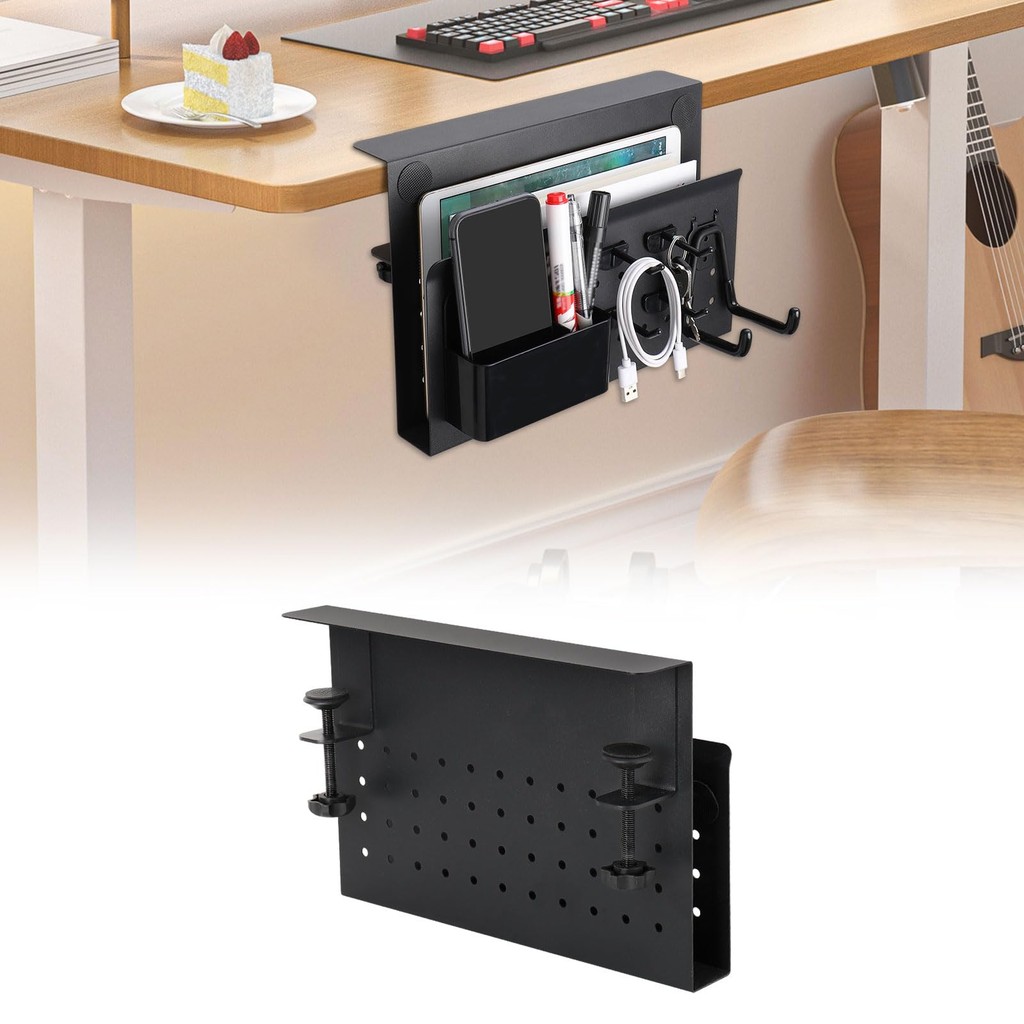 MIAODAM Rack de armazenamento lateral para mesa  
Suporte para notebook e fones de ouvido  