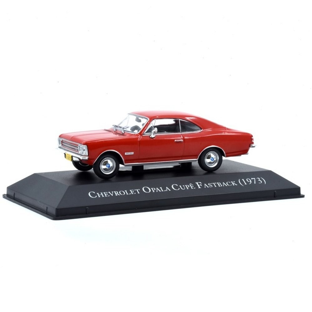 Miniatura Carro Chevrolet Opala Cupê Fastback (1973) - Carros Clássicos Do Brasil - Vermelho - 1:43 - Luppa